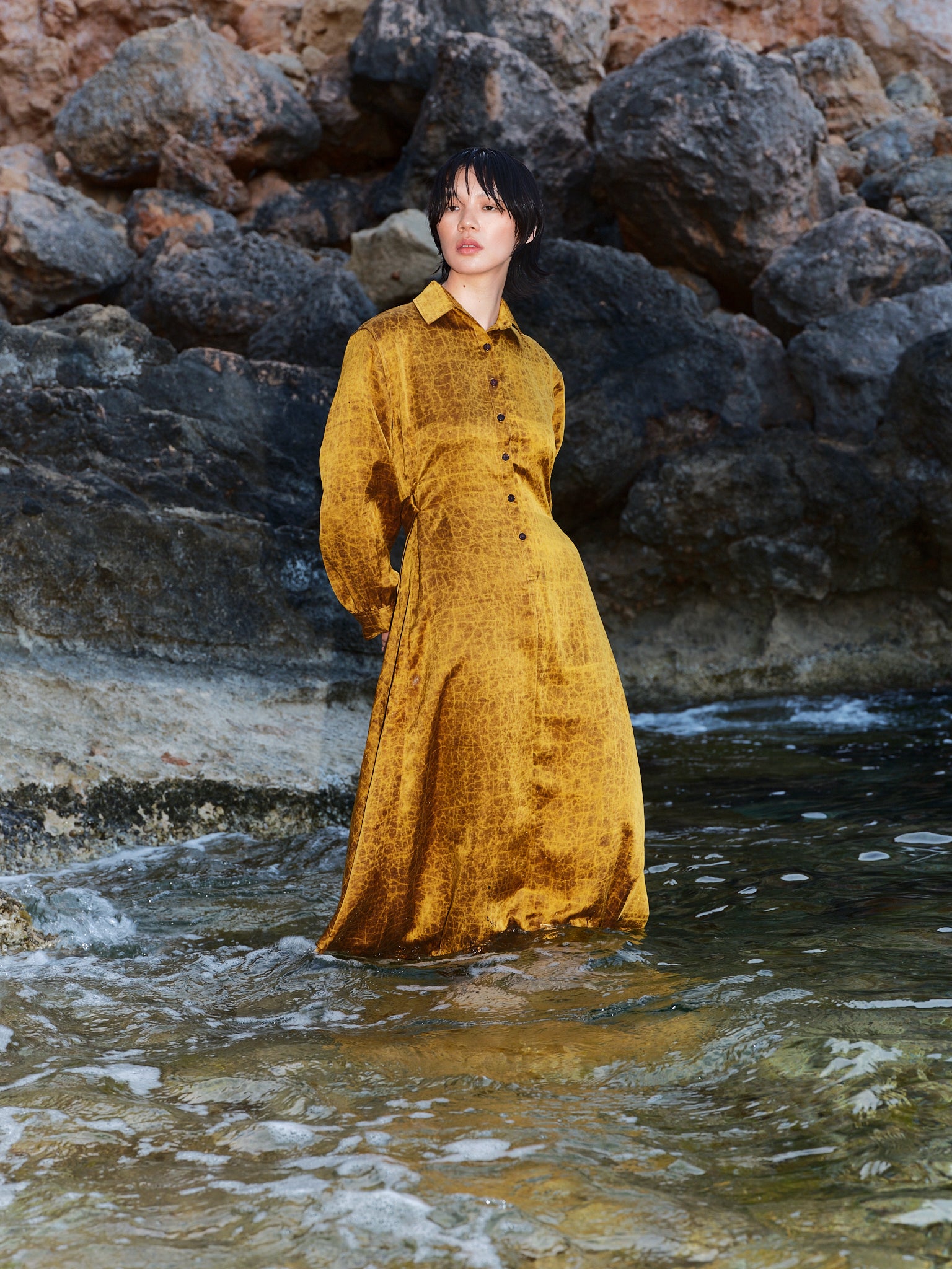 Jin Silk Shirt Dress