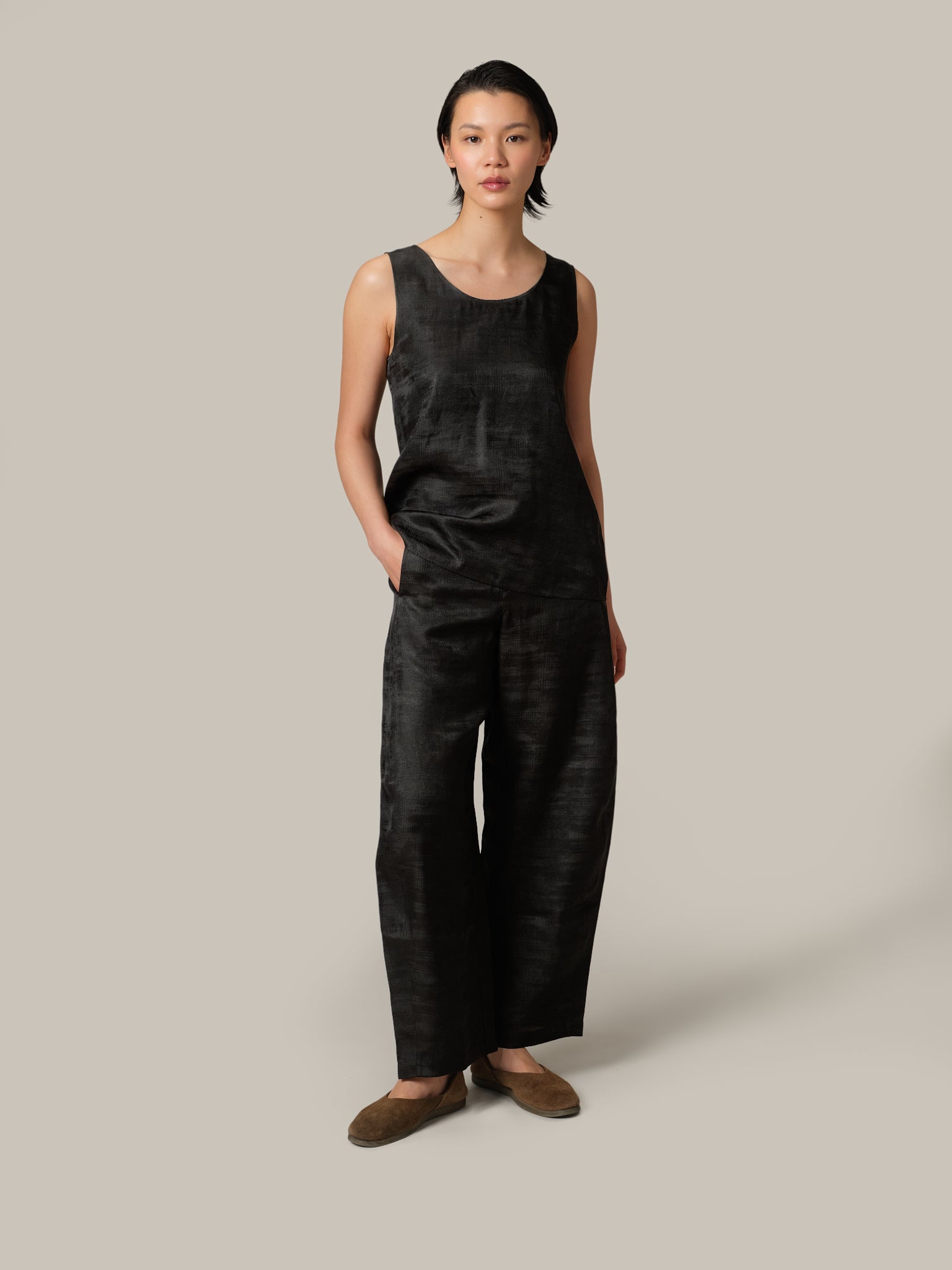 Curved Silk Trouser