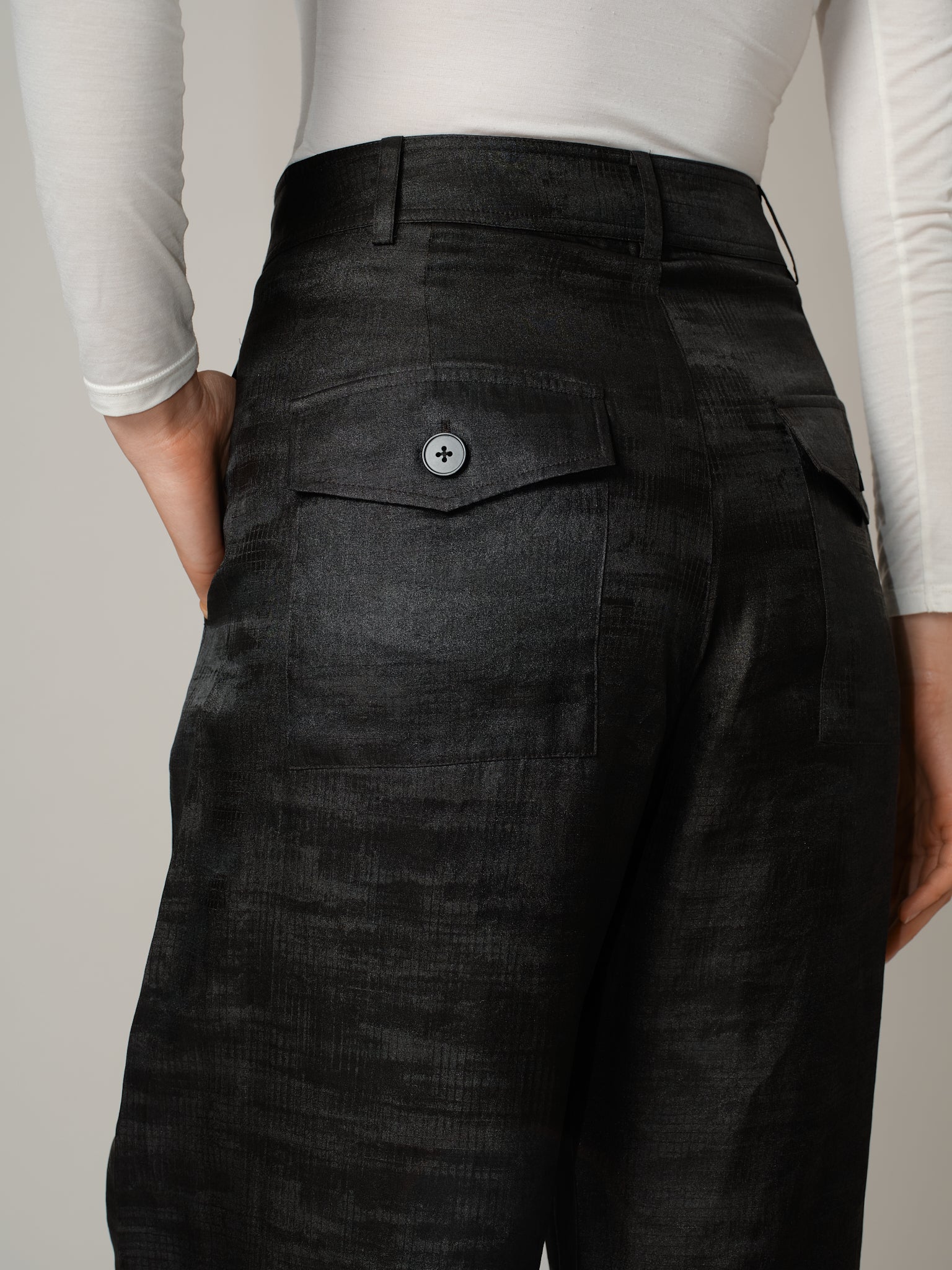 Curved Silk Trouser
